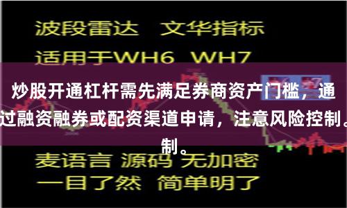 炒股开通杠杆需先满足券商资产门槛，通过融资融券或配资渠道申请，注意风险控制。
